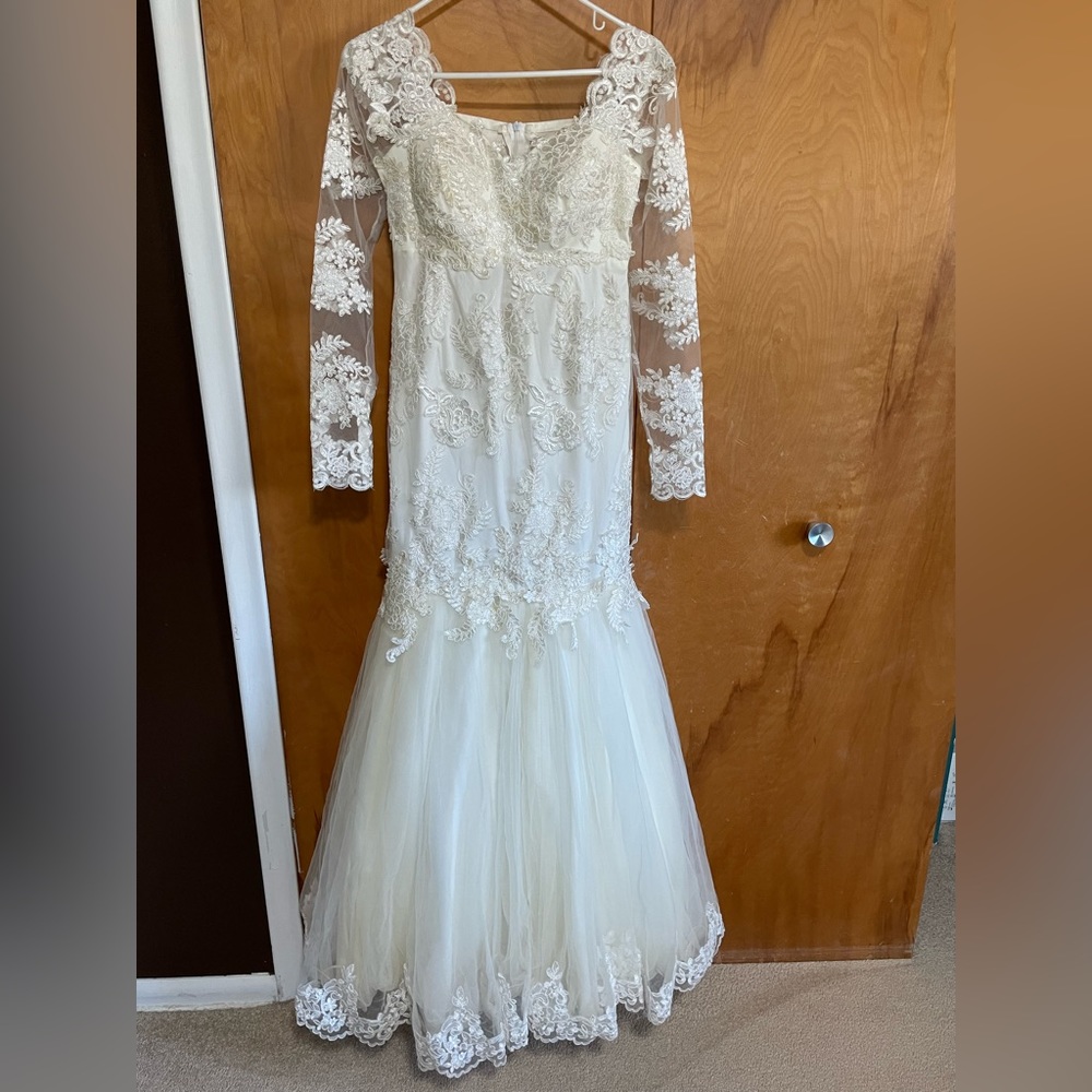 Vintage Wedding Dress, long sleeve, lace, tulle